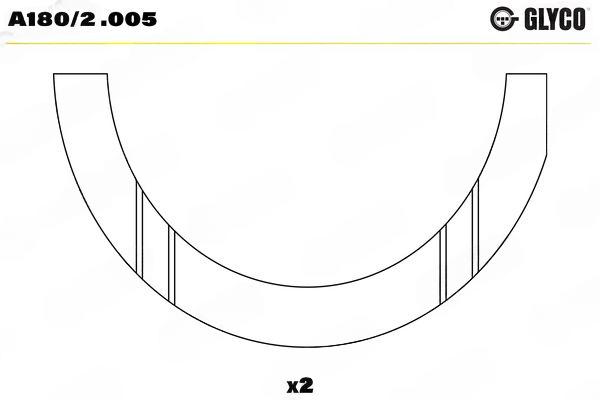 Проміжна шайба, колінчатий вал, Glyco A180/2.005