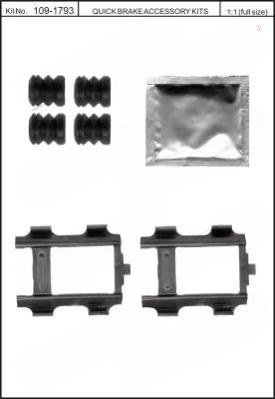 Комплект приладдя, накладка дискового гальма, Quick Brake 109-1793