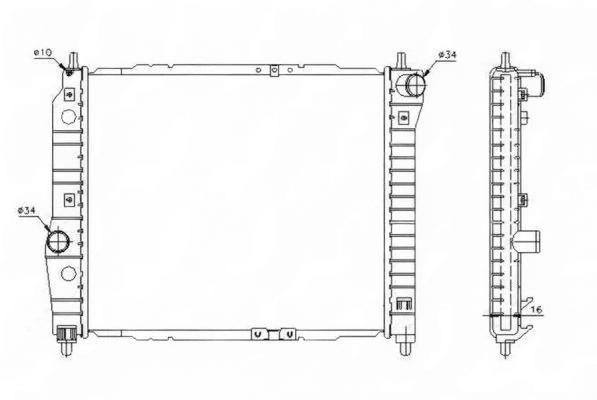 Радіатор, система охолодження двигуна, Chevrolet Aveo 1.2/1.4 06-, Nrf 53637