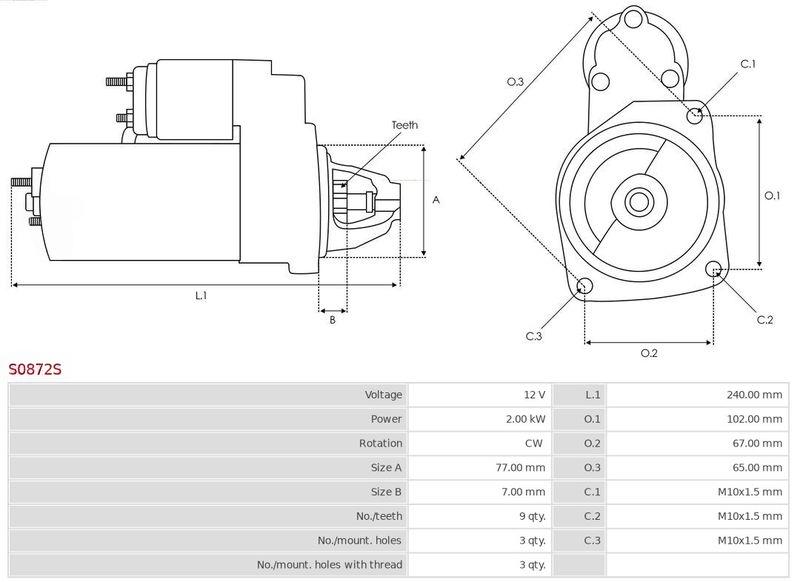 Стартер, Auto Starter S0872S