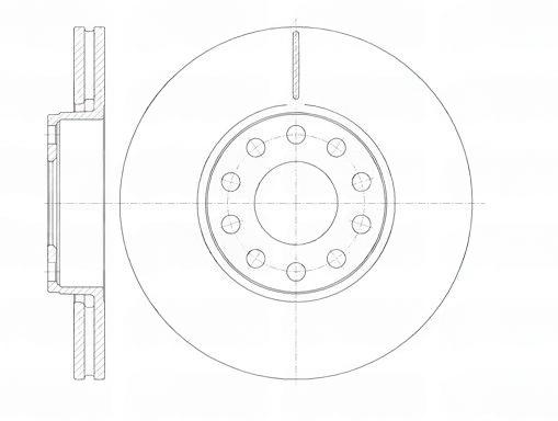 Гальмівний диск, передня вісь, з вентиляцією, 288мм, кількість отворів 10, VW диск гальмівний передній Passat A4/A6, SKODA, Remsa 61227.10