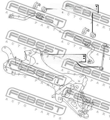 Втулка, стабілізатор, Febest HYSB-IX35F