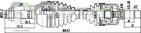 Приводний вал, Profit 2730-1308
