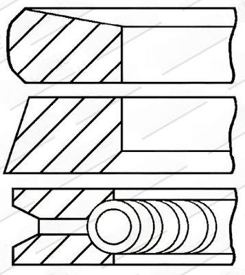 Комплект поршневих кілець, 89,50мм, RENAULT 89.5 (3/1.75/2.5) G9U, Goetze 08-137507-00