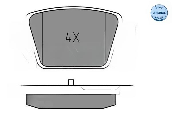 Комплект гальмівних накладок, дискове гальмо, Meyle 0252371415