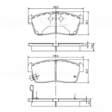 Комплект гальмівних накладок, дискове гальмо, Nipparts J3608021