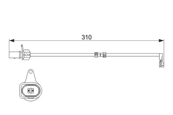 Конт. попер. сигналу, знос гальм. накл., Audi A6 C7 A7 A8 D4 Q5 09-18, Bosch 1987474506