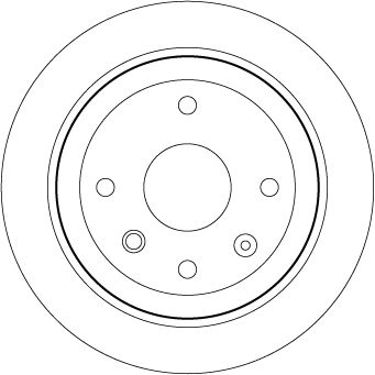 Гальмівний диск, повн., 257мм, кількість отворів 4, CHEVROLET AVEO, LACETTI задн., Trw DF7381