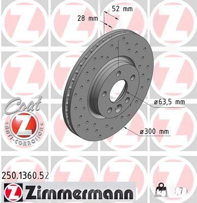 Гальмівний диск, Zimmermann 250.1360.52