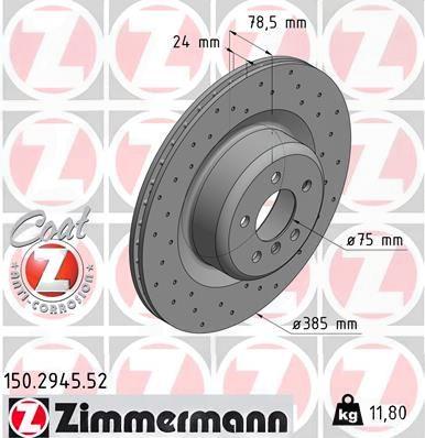 Гальмівний диск, Zimmermann 150.2945.52