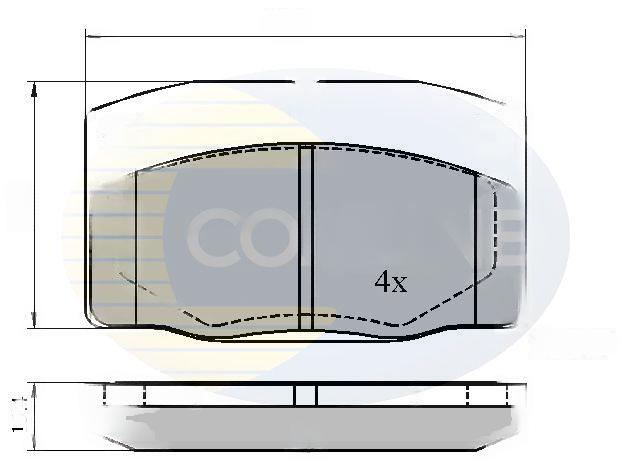 Комплект гальмівних накладок, дискове гальмо, Comline CBP0135