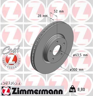 Гальмівний диск, Zimmermann 250.1365.20