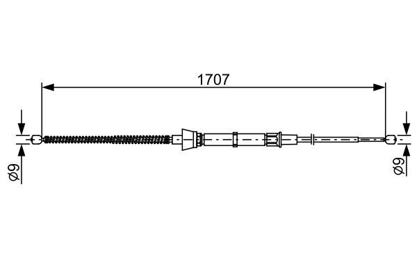 Тросовий привод, стоянкове гальмо, SEAT/SKODA Toledo/Rapid ''R, Bosch 1987482457