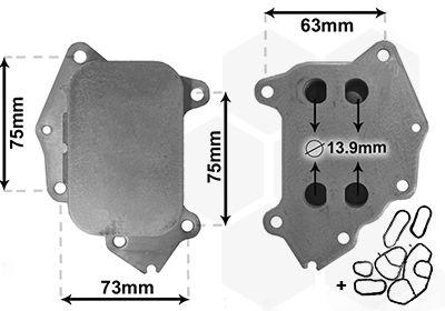 Охолоджувач оливи, моторна олива, CITROEN, FORD, MAZDA, PEUGEOT, VOLVO, Van Wezel 40003396