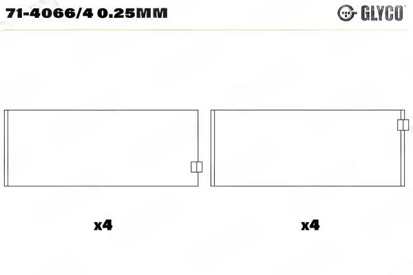 Підшипник шатуна, Glyco 71-4066/40.25MM
