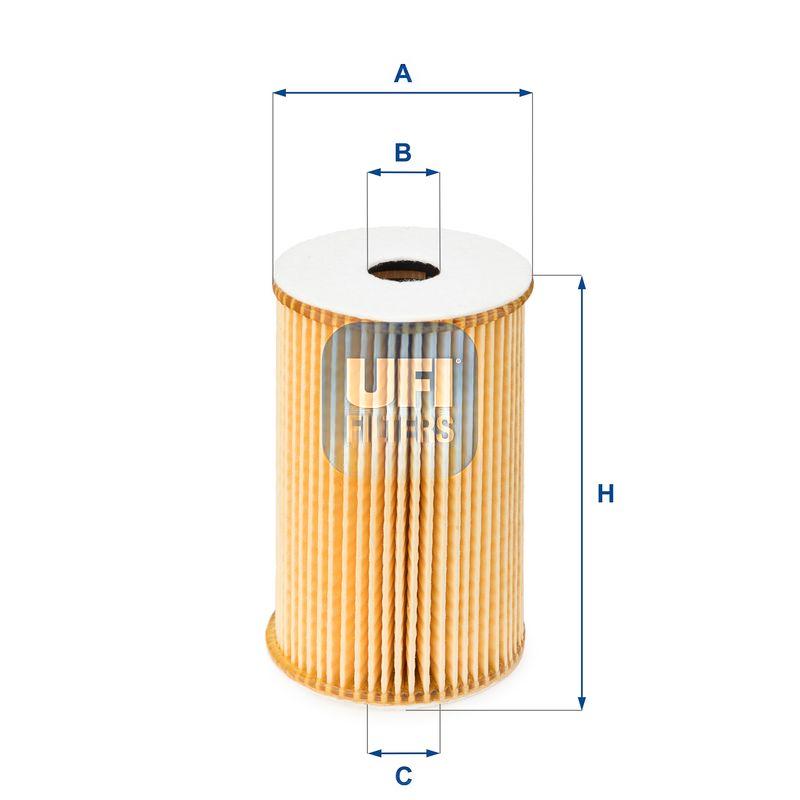 Оливний фільтр, фільтрувальний елемент, SKODA FABIA, VW POLO 01-, Ufi 25.029.00