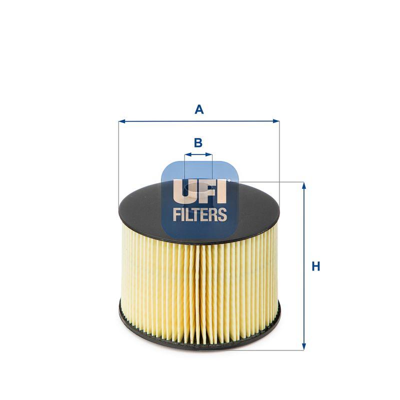 Фільтр палива, фільтрувальний елемент, PSA 2.0 HDI 04-, FORD 2.0 TDCI 04-, Ufi 26.022.00