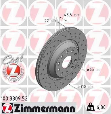 Гальмівний диск, Zimmermann 100.3309.52