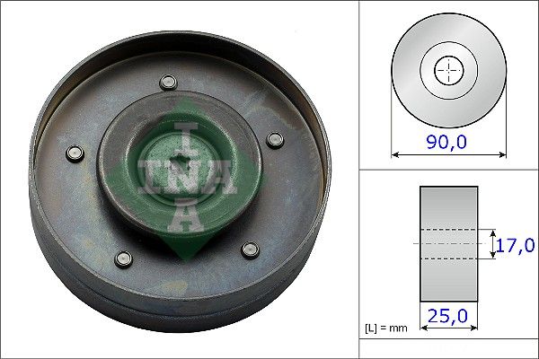 Відвідний/напрямний ролик, поліклиновий ремінь, Ina 532069410