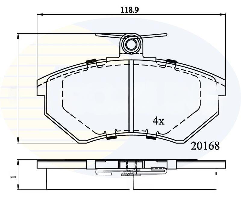 Комплект гальмівних накладок, дискове гальмо, Comline CBP0511