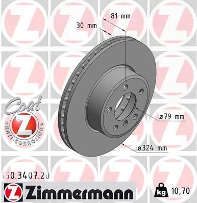 Гальмівний диск, Zimmermann 150.3407.20