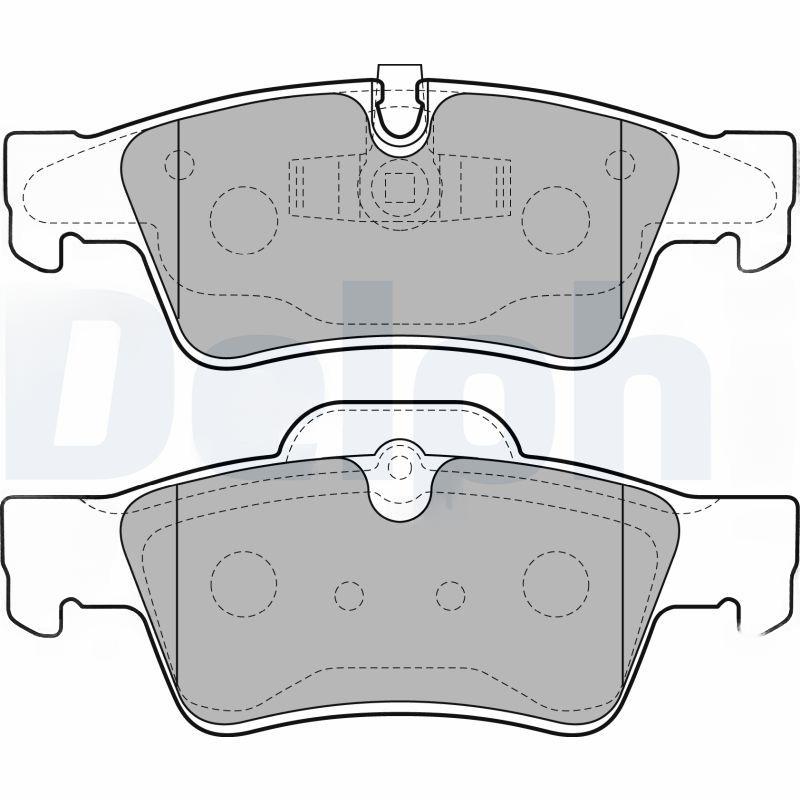 Комплект гальмівних накладок, дискове гальмо, Delphi LP2124