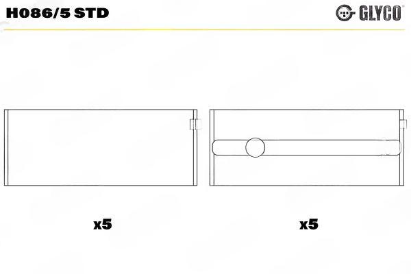 Підшипник колінчатого вала, Glyco H086/5STD