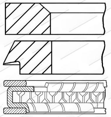 Комплект поршневих кілець, Goetze 08-154307-00