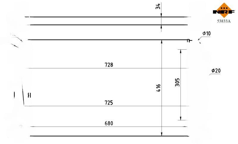 Радіатор, система охолодження двигуна, Nrf 53833A