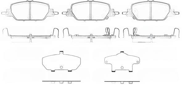 Комплект гальмівних накладок, дискове гальмо, задня вісь, з акустичною системою попередження про знос, HONDA Колодки гальмівні задні CR-V V 17-, Remsa