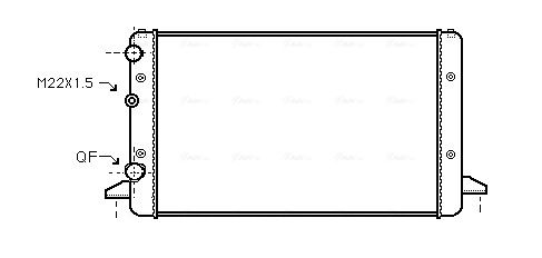 Радіатор, система охолодження двигуна, VW Радіатор охолодження Passat 1.6/2.8 90-, Ava VNA2121