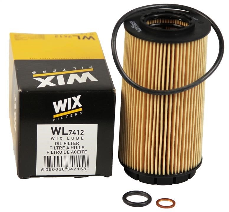 Оливний фільтр, фільтрувальний елемент, Chrysler Grand Voyager III, Voyager III (RG), Hyundai Elantra, Santa FE, Wix Filters (WL7412), Wix Filters