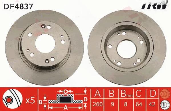 Гальмівний диск, Trw DF4837