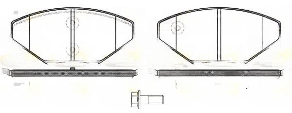 Комплект гальмівних накладок, дискове гальмо, Roadhouse 21553.00