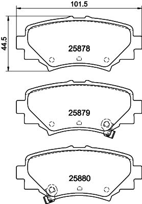 Комплект гальмівних накладок, дискове гальмо, Hella 8DB355021-411