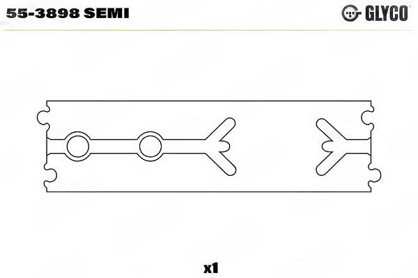 Втулка підшипника, шатун, Glyco 55-3898SEMI