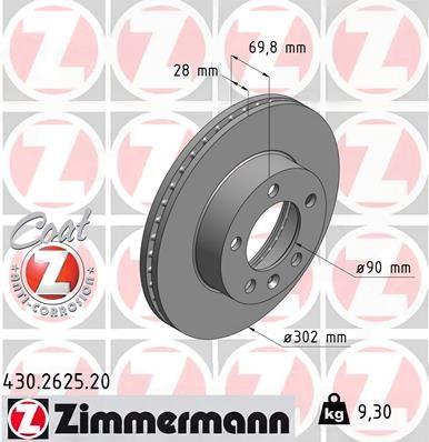 Гальмівний диск, Zimmermann 430.2625.20