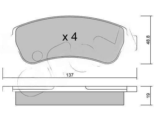 Комплект гальмівних накладок, дискове гальмо, без контакту попередження про знос, FIAT гальмів.колодки задн.Ducato,Citroen Jumper 06-, Cifam 8227100