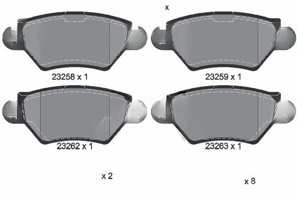 Комплект гальмівних накладок, дискове гальмо, Textar 2325803