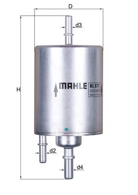 Фільтр палива, Mahle KL571