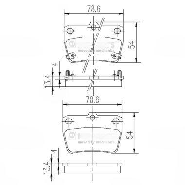 Комплект гальмівних накладок, дискове гальмо, TOYOTA RAV 4 1.8I 16V, 2.0I 16V 00-, Nipparts J3612020