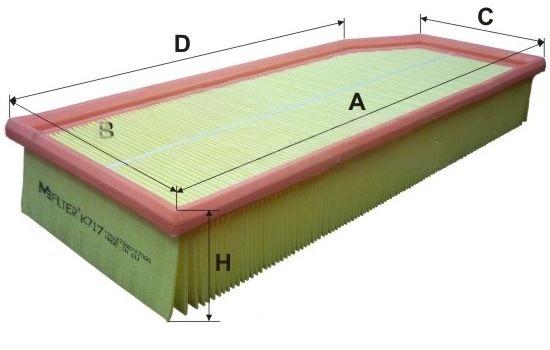 Повітряний фільтр, фільтрувальний елемент, Mfilter K717