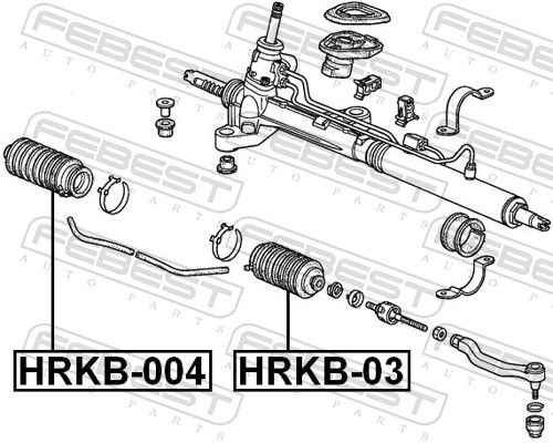 Гофрований кожух, механізм рульового керування, Febest HRKB-004