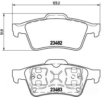 Комплект гальмівних накладок, дискове гальмо, Brembo P59044