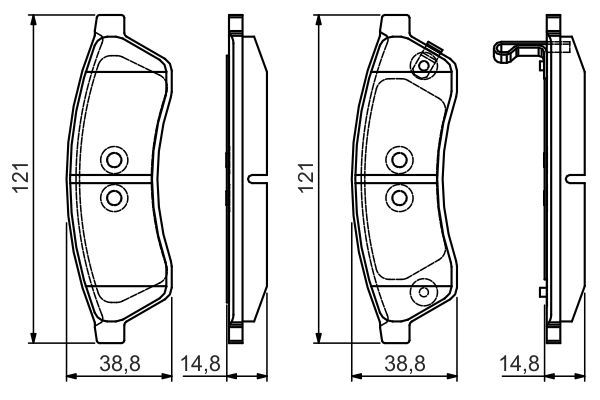 Комплект гальмівних накладок, дискове гальмо, Chevrolet Epica R, Bosch 0986495168