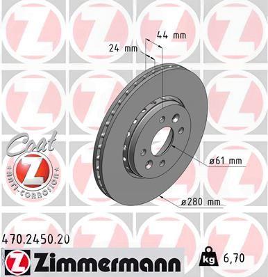 Гальмівний диск, Zimmermann 470.2450.20