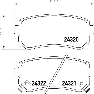 Комплект гальмівних накладок, дискове гальмо, Hella Pagid 8DB355006-961