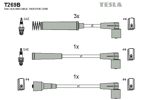 Комплект проводів високої напруги, Tesla T269B