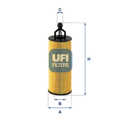 Оливний фільтр, фільтрувальний елемент, Ufi 25.251.00