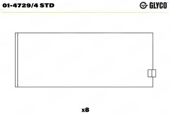 Підшипник шатуна, Glyco 01-4729/4STD